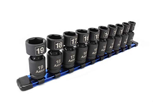 Astro Pneumatic Tool 78344 Metric 3/8" Drive Nano Pinless Universal Impact Sockets (10Piece) - size: 3/8" Metric Pinless