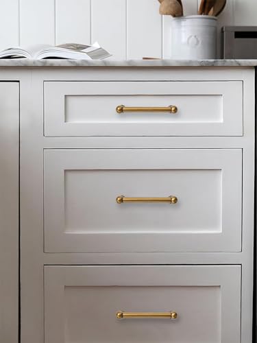 10 Pack 3 Inch Hole Center Antique Brass Cabinet Pulls 100% Solid Heavy Duty Dresser Pulls Cabinet Drawer Pulls for Kitchen Cupboard Hardware - color: Antique Brass, size: 3 inch hole center