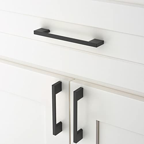Amerdeco 10 Pack Matte Black Cabinet Pulls 5 Inch(128MM) Hole Centers Kitchen Cabinet Handles Cabinet Hardware Kitchen Handles for Cabinets Cupboard Handles Drawer Pulls ZH0060 - color: Matte Black, size: 5"/128mm Hole Center, style: 10 Pack