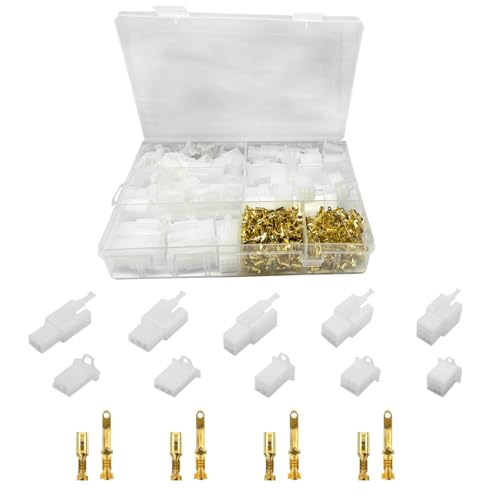432PCS Car Electrical Wire Connectors Male Female Socket Plug Terminal Kit, 2.8mm 2 3 4 6 9 Pin Plug Housing Pin Header Crimp Wire Terminals Connector Assortment Kit for Car Motorcycle Boat