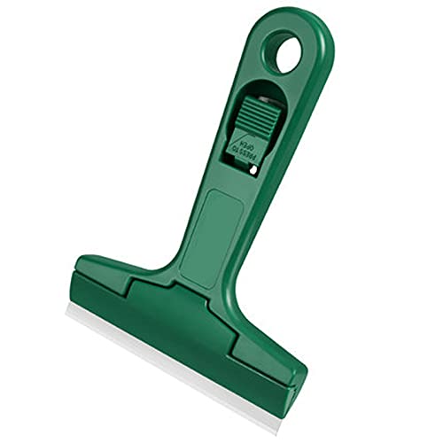 2pack 5.5 inches Industry Glass Scraper Scraping Hand Tool, T Shape Razor Blade Scraper with 20x Blades, Steel Scraping Knife for Window Stove Windshield Aquarium Tile Floor Wall Cleaning (Green) - color: Green