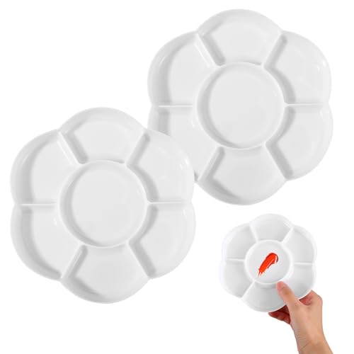 2PCS 6.3in Paint Palette, Reusable Paint Tray