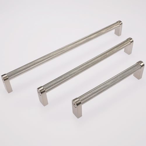 10 Pack 5 inch(128mm) Brushed Satin Nickel Kitchen Cabinet Handles Knurled Cabinet Pulls Silver Drawer Pulls Kitchen Cabinet Hardware Handles Drawer Pulls Dresser Handles - color: Brushed Satin Nickel, size: 5" Hole Center（128mm）