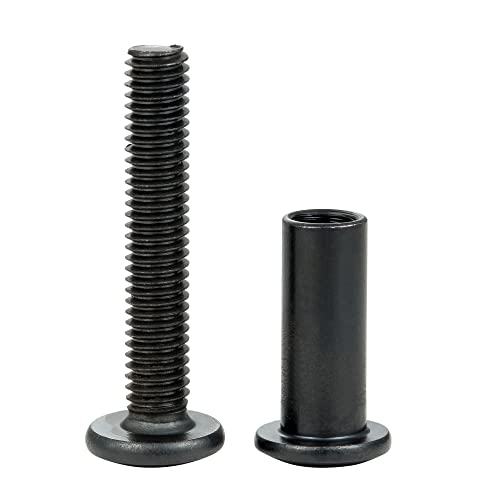 40 Sets Black Furniture Connector Bolts M6x35mm Binding Screws for Wood - color: M6x35mm-Black-D