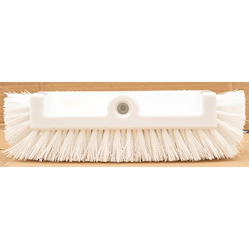 SPARTA Multi-Level Tile Scrub Brush 12" Wide Brush Head, Heavy-Duty Tile Cleaning Brush with End Bristles for Commercial Tiles, Tubs and Floor, Plastic, 12 Inches, White - color: White