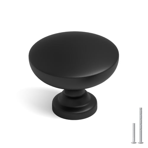 homdiy 25 Pack 1-3/16in Black Cabinet Knobs Dresser Closet Knobs - color: Black