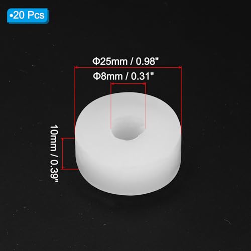 PATIKIL Silicone Rubber Flat Washer, 20 Pcs 0.98" OD x 0.31" ID x 0.39" Thickness Sealing O Ring Water Hose Gasket Assortment Kit Heat Resistant Washer for Plumbing Valve Machinery, White - size: 0.98" OD x 0.31" ID x 0.39" T
