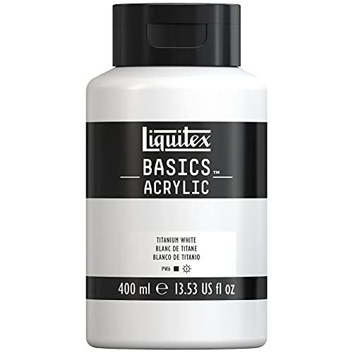 Liquitex BASICS Acrylic Paint, 13.5-oz Bottle, Titanium White - color: Titanium White, size: 13.5 Fl Oz (Pack of 1)