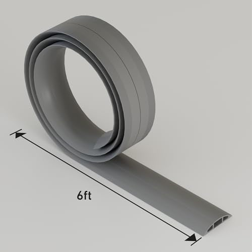 D-Line Cable Protector, 1/2 in H, 6 ft L, 2-3/8 in W, 1 Channel, PVC, Gray CC-4-1 Each - color: Gray, size: 6 Feet