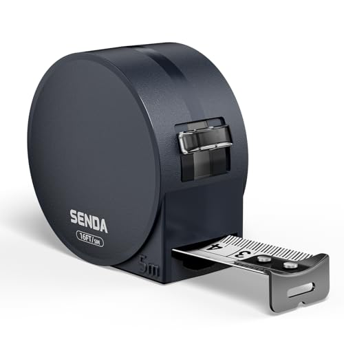 SENDA Tape Measure 16FT/5M, Compact Mini Measuring Tape, Black and White Faceted Ruler Tape, Easy-to-Read Metric/Inch Measurements for Home, Office & DIY Crafts Use(16Ft) - color: Circle, size: 16 FT