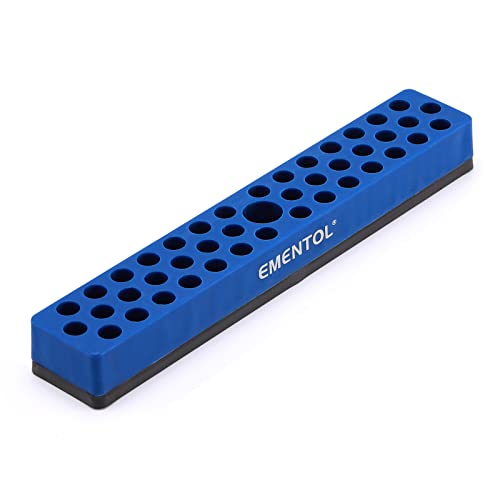 EMENTOL 1/4" Magnetic Bits Holder - Blue, 43PCS Hole, Bit Organizer with Strong Magnetic, Magnetic Bits Organizer - color: Blue, size: Hex Bit Holder