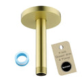 Wall Mounted Stainless Steel Shower Arm Shower Head Extension Pipe Bathroom Accessories 4 Inch Brushed Gold,SW-RD91038-4BG. - color: Circular Flange-4" Brushed Gold