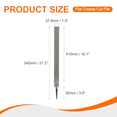HARFINGTON Flat Coarse Cut File 18" Double Cut Teeth High Carbon Steel Hand Rasp File without Handle for Metal Wood Deburring Removing - size: 18", style: Coarse