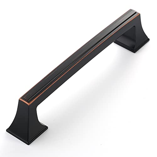 Amerdeco 10 Pack Oil Rubbed Bronze Cabinet Pulls 5 Inch(128mm) Hole Center Cabinet Hardware Kitchen Cabinet Handles for Bathroom Drawer Pulls Dresser Pulls ZH0010 - color: Oil Rubbed Bronze, size: 5"/128MM Hole Center