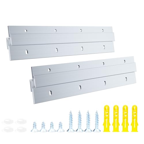 French Cleat Heavy Duty, Aluminum French Cleat, Headboard Wall Mounting Brackets with Screws, Heavy Mirror Mounting Hardware (12 Inch-2 Pairs, Support 80 lbs) - size: 12inch-2Pairs, style: Extra thick