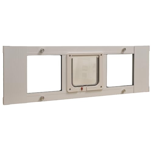 Ideal Pet Products Aluminum Sash Window Pet Door - size: 6-1/4" x 6-1/4" Cat Flap Size, style: Window Width: 33" - 38"