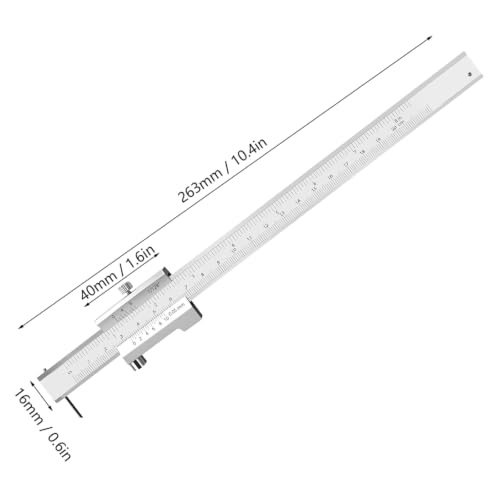200mm Vernie Scribing Caliper, 8in Stainless Sheet Metal Scribe Tool, ±0.05mm Accuracy Parallel Cross Caliper Gauges, Metal Marking Tool with PU Leather Bag for Industry Marking
