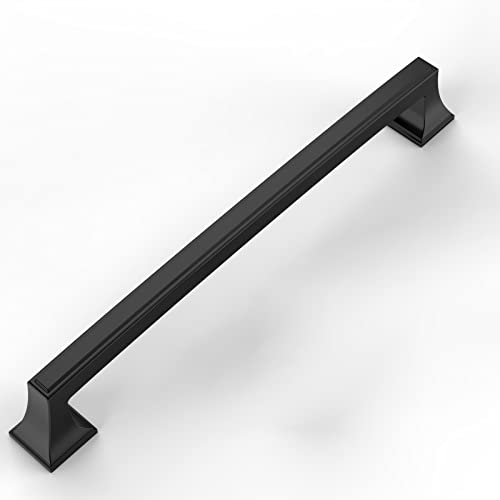 Amerdeco 10 Pack Matte Black Cabinet Hardware - 7.5 Inch(192mm) Hole Center Kitchen Cabinet Handles for Bathroom and Dresser Pulls - ZH0010 - color: Matte Black, size: 7.5"/192MM Hole Center