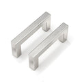 Goldenwarm Brushed Nickel Cabinet Pulls 30 Pack 3 Inch, Square Drawer Handles, Stainless Steel, Screws Included, Silver Kitchen Hardware for Cupboard Closet Furniture Upgrade - size: 3In(76MM) Hole Centers