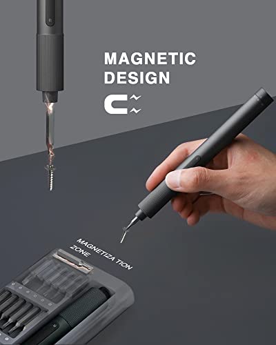 XIAOMI Electric Precision Screwdriver, All-Metal Gearbox, Powerful Magnetic Motor, Rechargeable Lithium Battery, S2 Steel Screwdriving Bits, Type-C Charging, Aluminium Alloy Case, Grey
