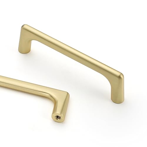 Asidrama 10 Pack 3.75 Inch(96mm) Brushed Gold Cabinet Pulls Cabinet Handles Cupboard Handles Kitchen Cabinet Hardware for Cupboard Drawer Pulls - color: Brushed Gold, size: 3.75" Hole Center, style: 10 Pack