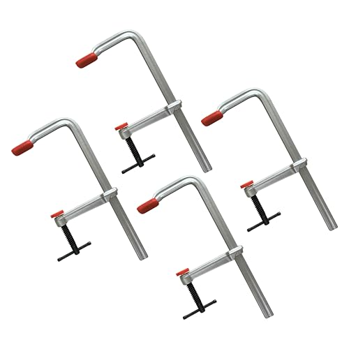 HimaPro 12 Inch Medium Duty Bar Clamp Set, 4 Pack – Drop Forged Steel F-Clamps with 600 lbs Load Capacity and 3-5/32 Inch Throat Depth for Welding, Woodworking, and Metalworking - size: 600 lbs Load Limit