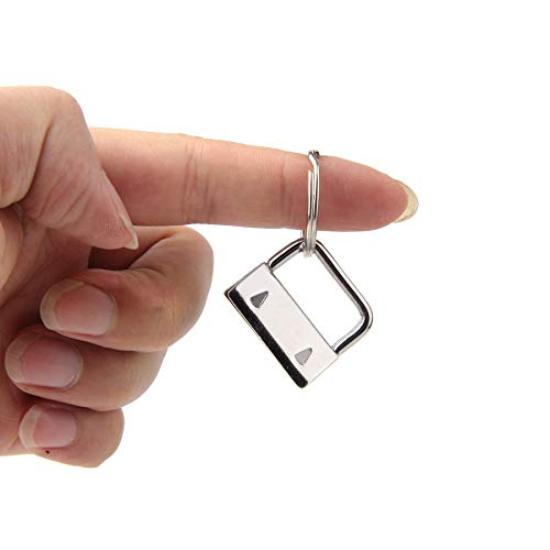 sansheng 60 Pack Key Fob Hardware 1 inch, Keychain for Making Key Chains (Silver)