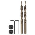 HARFINGTON 2pcs Pocket Hole Drill Bit 5/16" Dia 5/32" Tip Round Shank Replacement Twist Step Drill Bit with M8 Depth Stop Collar and Wrench for Woodworking - size: 5/32"