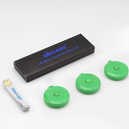 DiCUNO 3-Pack Soft Retractable Measuring Tape, 60-Inch 1.5 Meter, Green - color: Green*3pcs