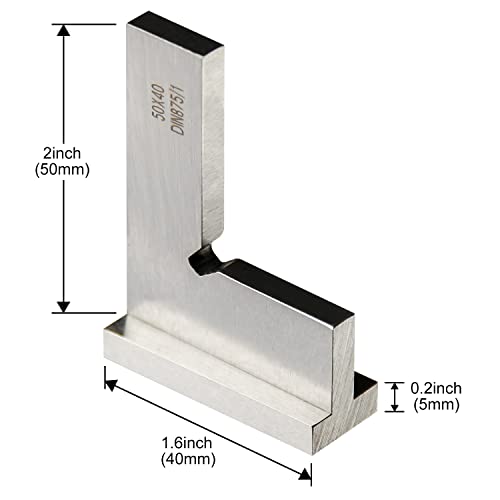 Precision Machinist Square 2 Inch Engineer Square 90 Degree Right Angle Ruler Ground Hardened Steel with Seat 2 x 1.6 Inch - size: 2 x 1.6 inches