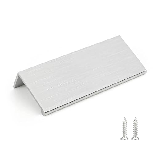 Rergy 10 Pack 3" Cabinet Pulls Brushed Nickel Finger Pulls for Cabinets - color: Brushed Nickel, size: Hole Center: 3in(76mm)