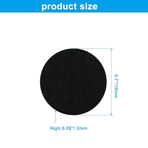 Bivethoi Self-Stick Round Felt Furniture Pads, 0.7"/18mm, Black, 180pcs - size: 0.7" Round 180 pcs
