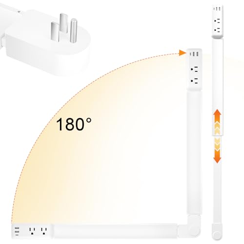 Outlet Extender, Electrical Outlet Extender Stick 22-34" Extendable 180° Rotating Wall Charger, EDIEBE USB C Power Socket Expander with 2 AC, 2 USB-A & 1 USB-C for Home Office Behind Couch