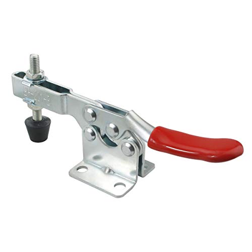 Toggle Clamp 4 Pack 201-B Style Quick Release Toggle Latch Hold Down Clamp Antiskid Red Horizontal Clamp 360Lbs Holding Capacity Quick Release Woodworking Tool - style: 201B, 4PK