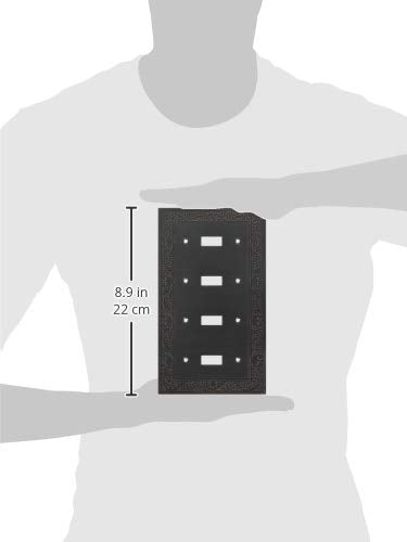 Amerelle 43T4VB English Garden Wallplate, 4 Toggle, Cast Metal, Aged Bronze, 1-Pack - color: Aged Bronze, size: 4 Toggle