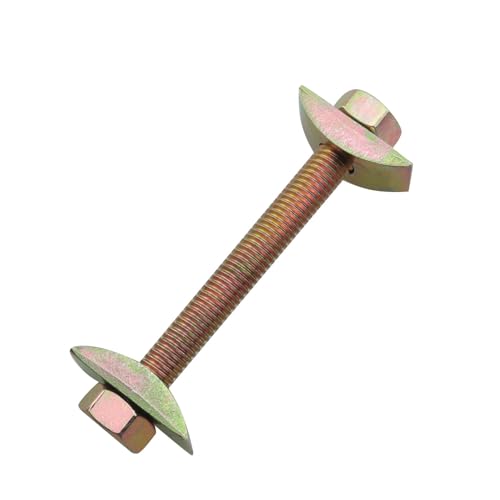 8PCS Solid Half Moon 3 in1 Connector 8x100mm Tabletop Combination Furniture Connector Bolt and Nut Metal Hardware for Tables Beds Shelves - size: 8x100mm