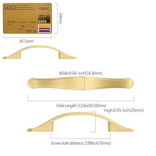 Amerdeco 10 Pack Brushed Gold Cabinet Pulls 3 Inch(76mm) Hole Center Drawer Pulls Cabinet Hardware Kitchen Cabinet Handles for Bathroom Dresser Pulls ZH0068 - color: Brushed Gold, size: 3"/76MM Hole Center