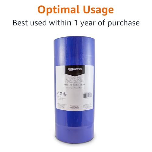 Amazon Basics Blue Painters Tape, Protects Surfaces, Removes Easily, No Residue, 1.88" x 60-Yard, 6 Rolls