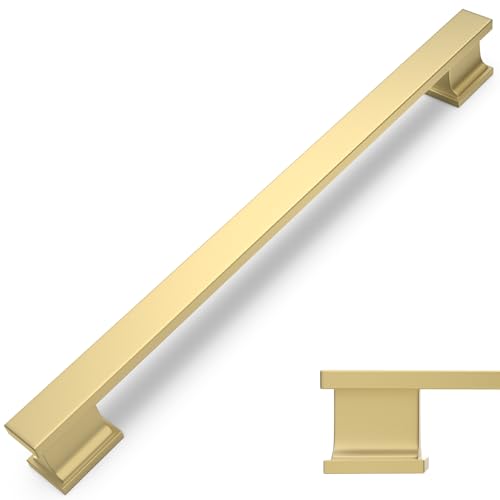 COTYKILEY 10 Pack 7.5 Inch(192mm) Brushed Gold Cabinet Handles Gold Kitchen Cabinet Pulls Cabinet Door Handles Kitchen Cabinet Hardware - color: Brushed Gold, size: 7.5" Hole Center（192MM）