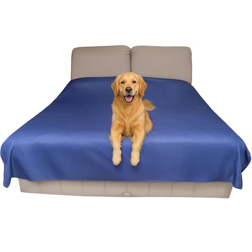Thin Reversible Waterproof Protective Bed Cover (Queen Size, 96 x 82 inch), for Dogs and Cats, Babies; Incontinence, Dirt, Drool - color: Blue, size: Queen 96 x 82 inch