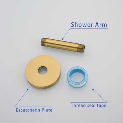 Wall Mounted Stainless Steel Shower Arm Shower Head Extension Pipe Bathroom Accessories 4 Inch Champagne Bronze,SW-RD91038-4CB. - color: Circular Flange-4" Champagne Bronze