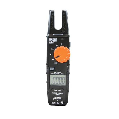 Klein Tools CL360 CL360 Electrical Tester, Open Jaw Fork Non-Contact Voltage Meter with TRMS Technology, with Case, Test Leads and Batteries