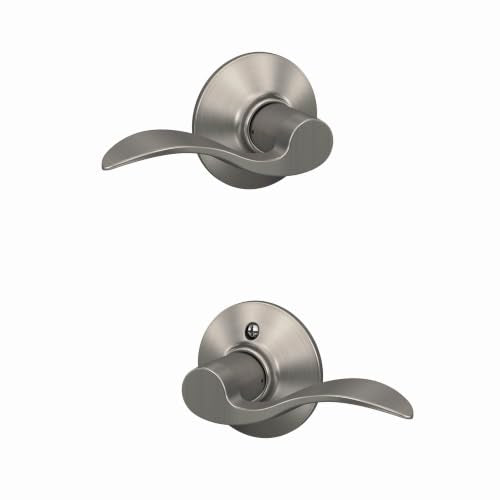 SCHLAGE Accent Hall/Closet Passage Door Handle, Reversible, Satin Nickel