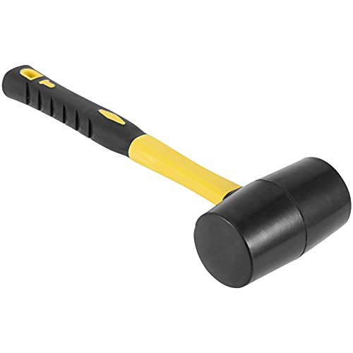 3 PCS 16 OZ Black Rubber Mallet Hammer, Rubber Mallet with Non Slip Handle for Camping, Woodworking and Flooring - size: 16oz