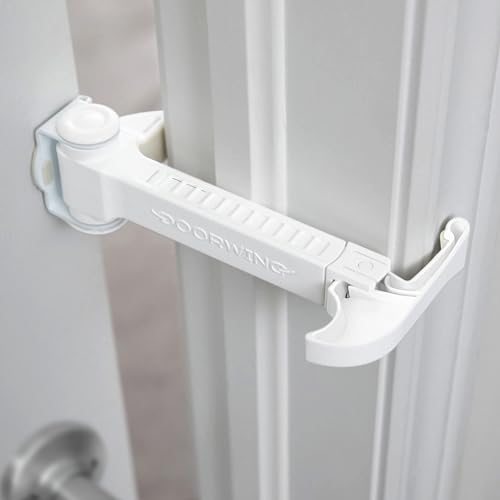 Portable Door Lock for Pets & Childproofing. No Adhesives, No Door Damage. Adjustable Cat Door Latch for Baby Proofing. Let Cats in, Keep Kids & Dogs Out. Baby Door Lock & Cat Door Holder