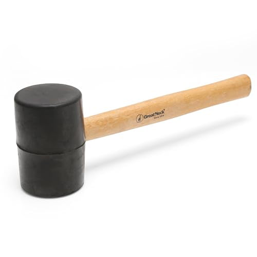 GreatNeck 32 Oz. Rubber Mallet with Hardwood Handle Won't Mar or Scratch - size: 32 oz
