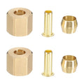 PATIKIL 90Pcs Brass Compression Fittings Assortment Kit, 1/4" Compression Sleeves Ferrules Inserts Nuts for Connecting Air, Fuel, Water, Oil and Inert Gases