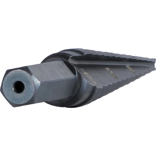Klein Tools KTSB01 Step Drill Bit Double-Fluted #1, 1/8 to 1/2-Inch with Easy-to-Read Markings and Targets, 3/8-Inch Hex Shank - size: 1/8 to 1/2-Inch, style: Standard