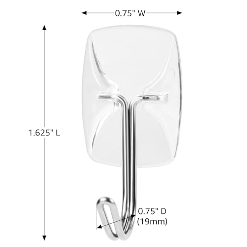 Clear Wall Hooks for Hanging, 36 Hooks + 40 Strips