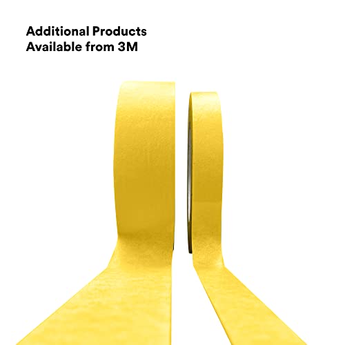 3M Automotive Refinish Masking Tape 388N, 06654, 36 mm x 55 m, Yellow, Crepe Backing, Moisture Resistant, Multi-Purpose (Pack of 2) - size: 36 mm x 55 m (2 Rolls)